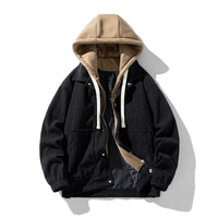 Ozarks Hooded Corduroy Jacket in Charcoal