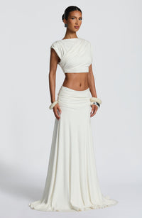Martina Maxi Skirt in Ivory