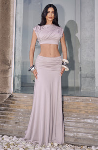 Martina Maxi Skirt in Light Grey