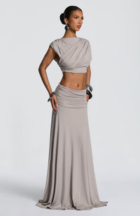 Martina Maxi Skirt in Light Grey