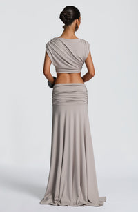 Martina Maxi Skirt in Light Grey