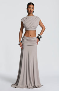 Martina Maxi Skirt - Light Grey