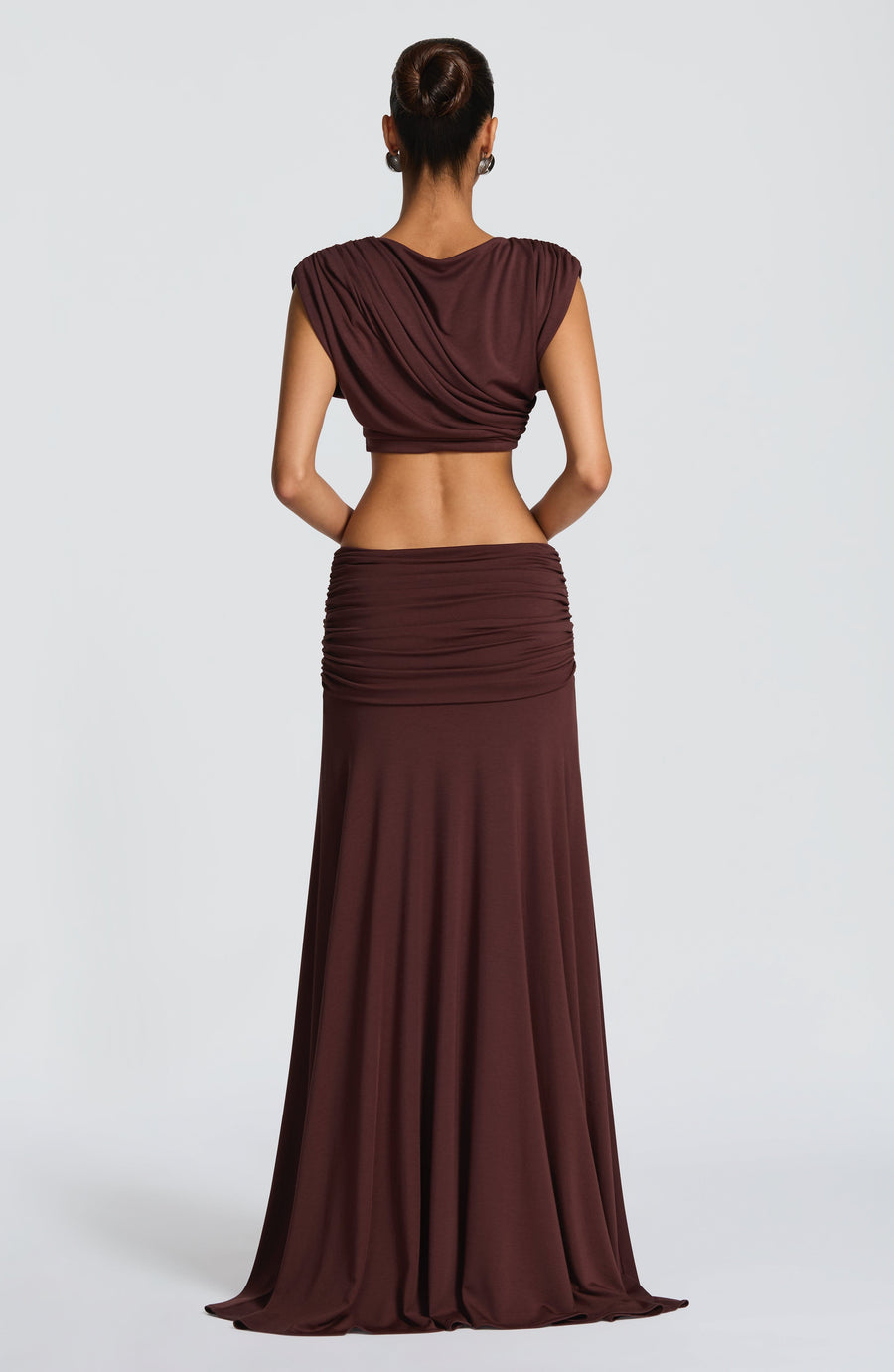 Martina Maxi Skirt in Plum Brown