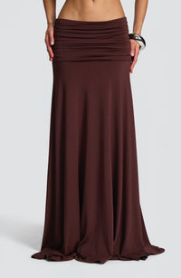 Martina Maxi Skirt in Plum Brown