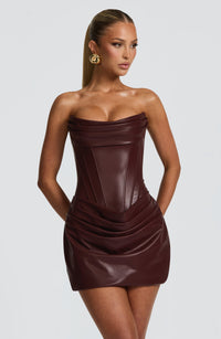 Flor Mini Dress – Burgundy