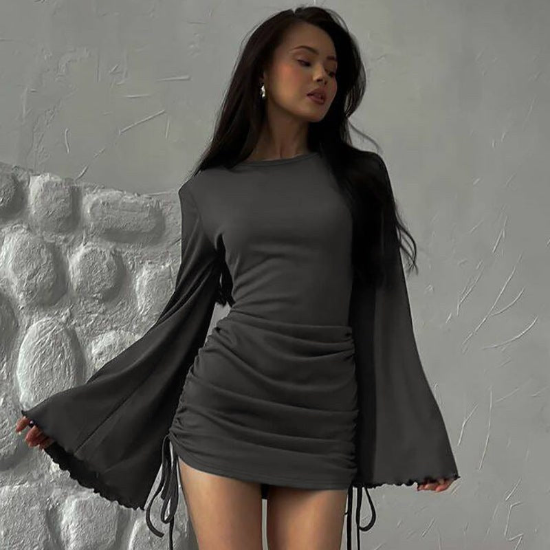 Paloma Elegant Wrap Dress in Grey