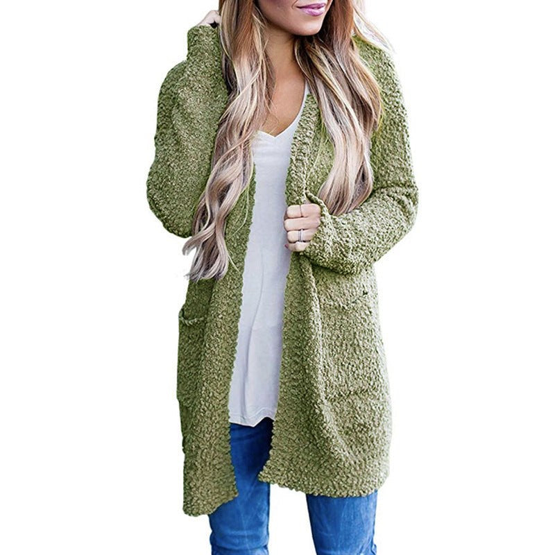 Paloma Knit Coat in Olive Green