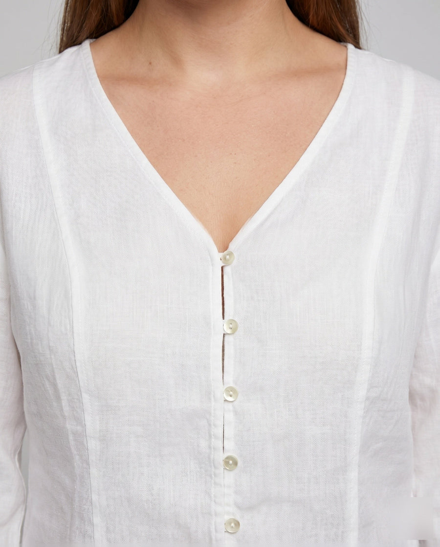 Paloma Lightweight Linen Shirt with Button Front