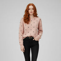 Pam Polka Dolt Sweater in Rose