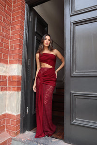 Paradiso | Lace Maxi Dress in Red
