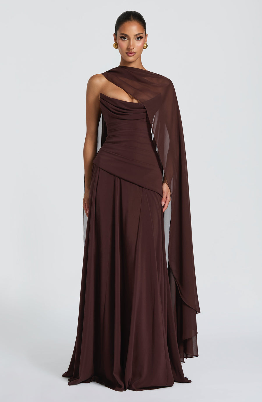 Marta Maxi Dress – Plum Brown