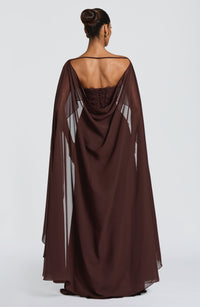 Marta Maxi Dress – Plum Brown