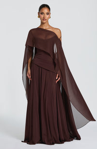 Marta Maxi Dress – Plum Brown