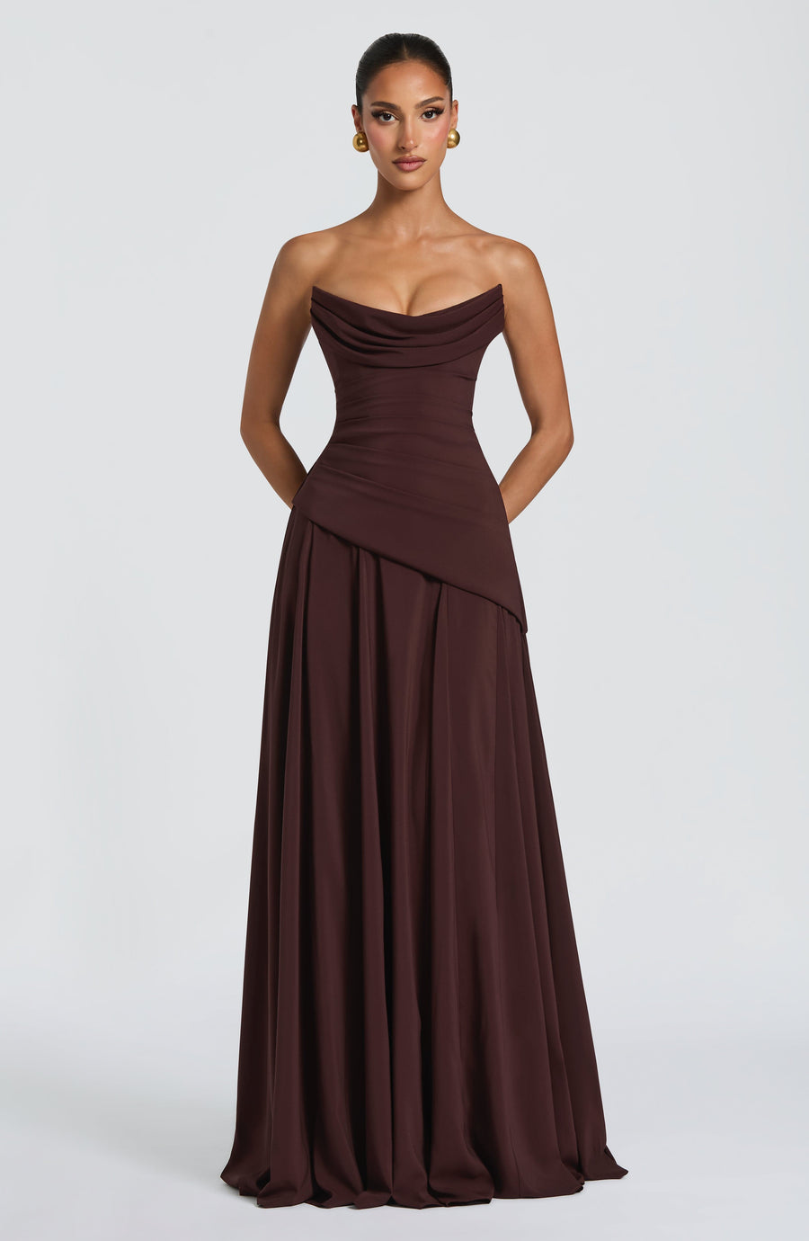 Marta Maxi Dress – Plum Brown