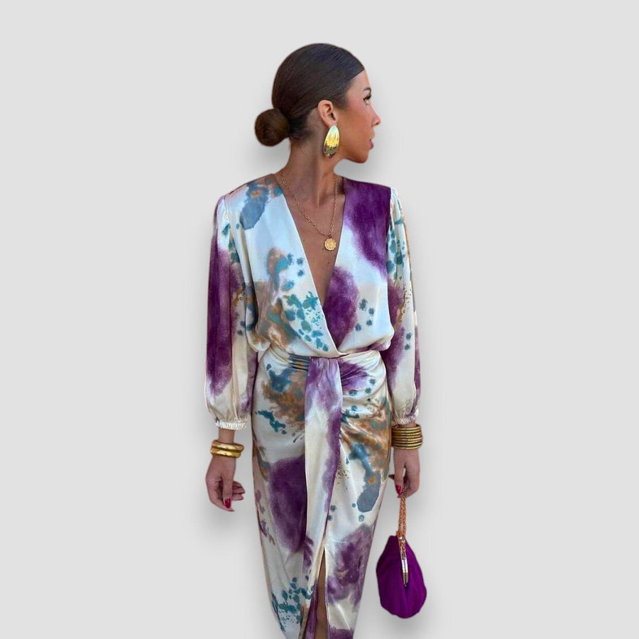 Patricia™ Elegant Blouse & Skirt Set in Purple