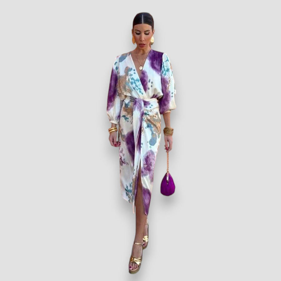 Patricia™ Elegant Blouse & Skirt Set in Purple