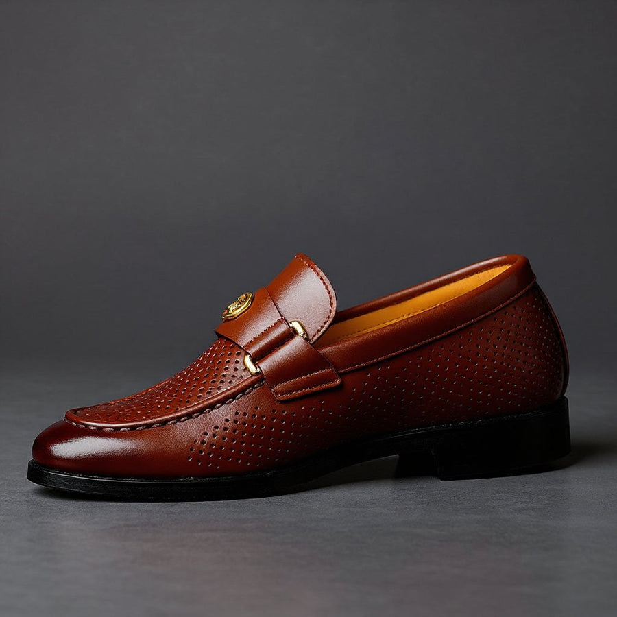 Patterson Perforated Loafer in Mahogany