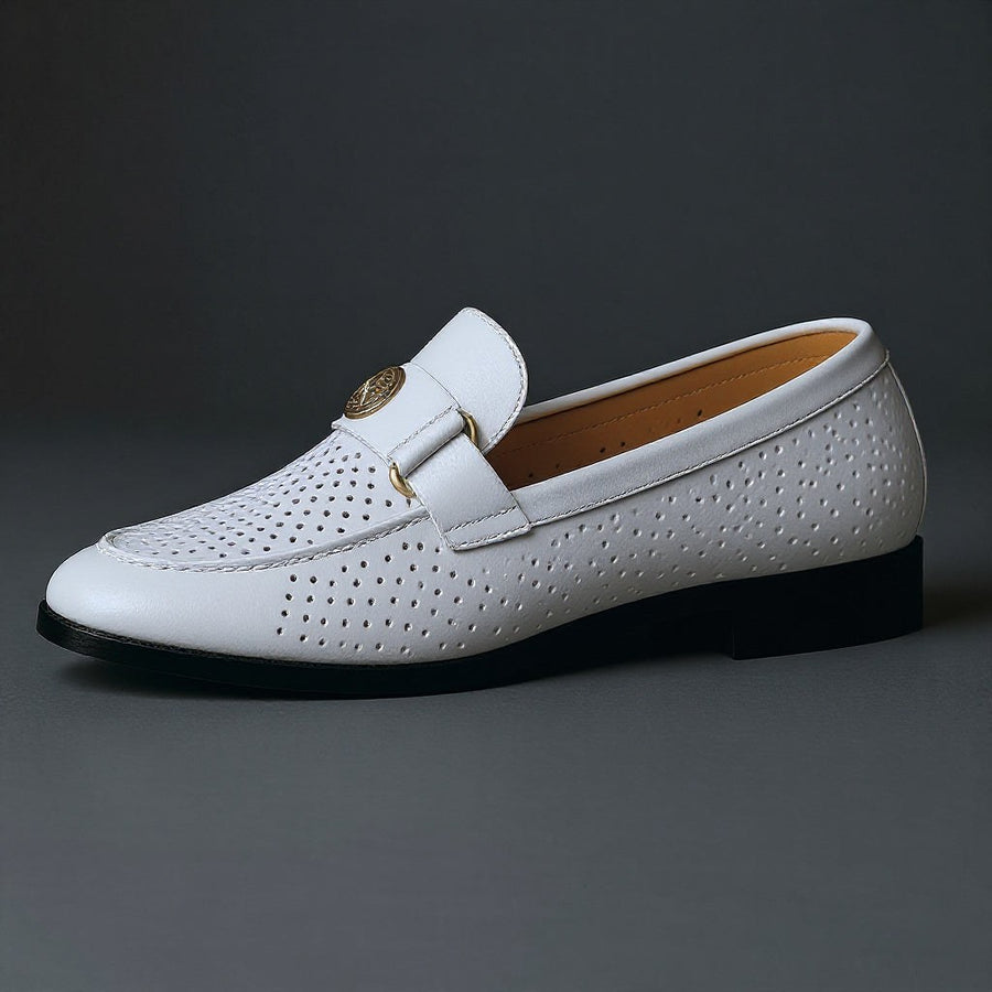 Patterson Perforated Loafer in Pearl