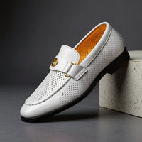 Patterson Perforated Loafer in Pearl