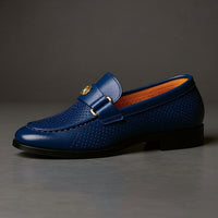 Patterson Perforated Loafer in Royal Blue
