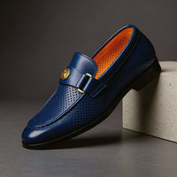 Patterson Perforated Loafer in Royal Blue