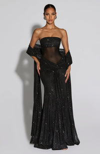 Mae Maxi Dress – Black Sparkle