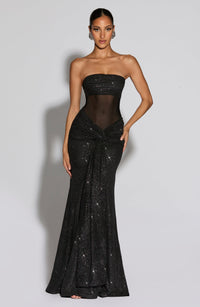 Mae Maxi Dress – Black Sparkle