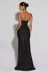Mae Maxi Dress – Black Sparkle