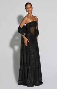 Mae Maxi Dress – Black Sparkle