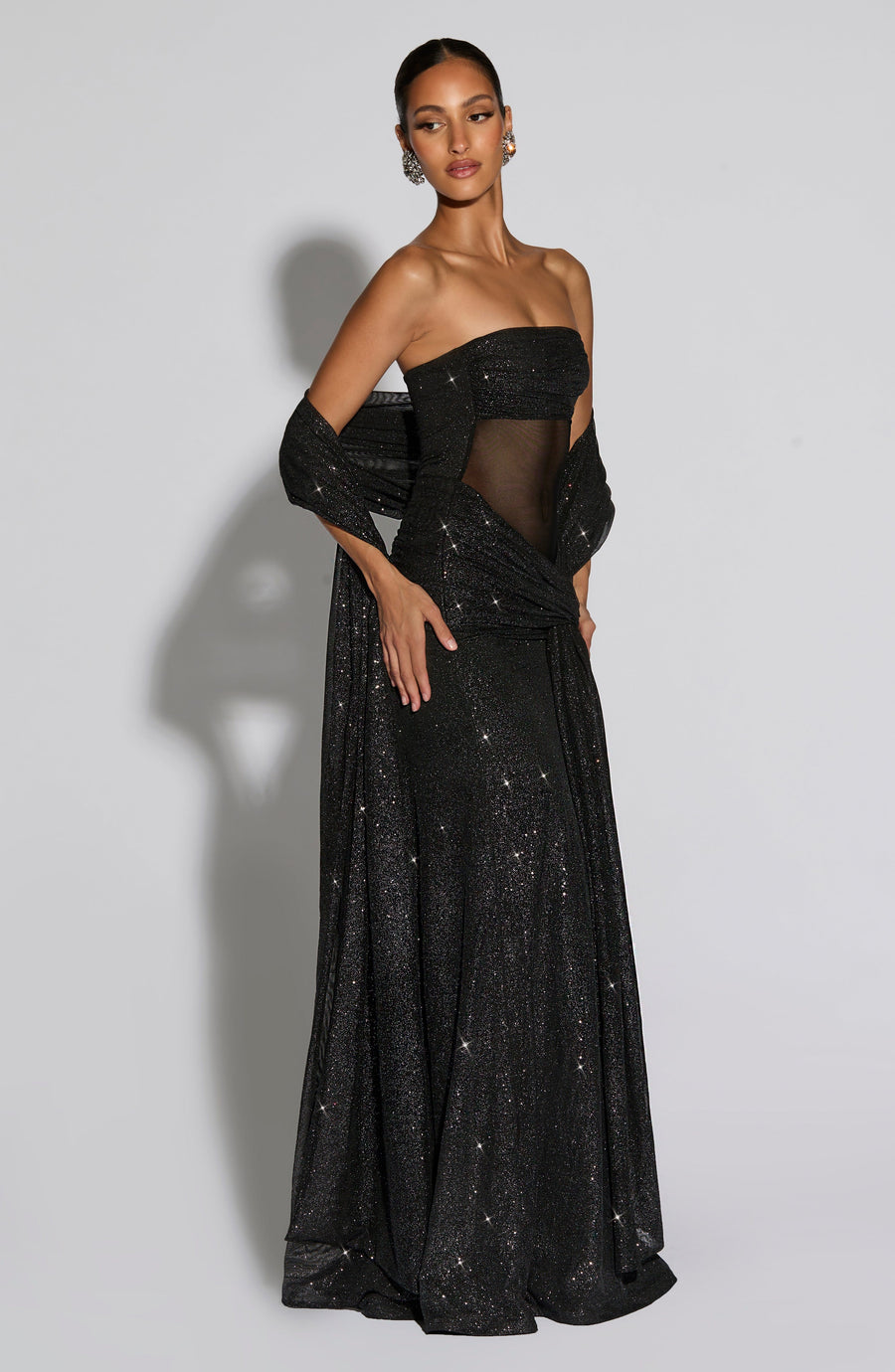Mae Maxi Dress – Black Sparkle