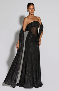 Mae Maxi Dress – Black Sparkle