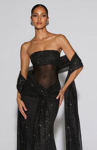 Mae Maxi Dress – Black Sparkle