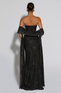 Mae Maxi Dress – Black Sparkle
