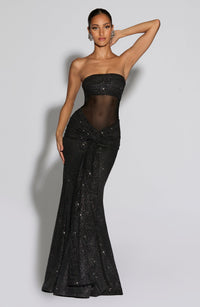 Mae Maxi Dress – Black Sparkle