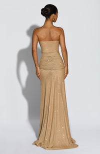 Mae Maxi Dress – Gold Sparkle