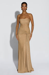 Mae Maxi Dress – Gold Sparkle
