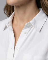 Paulina Relaxed Linen Blend Shirt with Short Sleeve