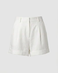Paulina Shorts with Side Pockets and Pockets in White
