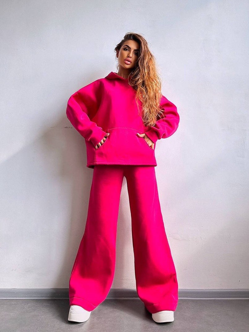 Paulina Trousers with Oversized in Fuchsia