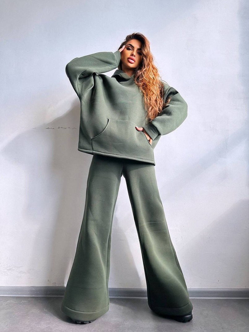 Paulina Trousers with Oversized in Olive Green