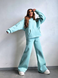 Paulina Trousers with Oversized in Sky Blue