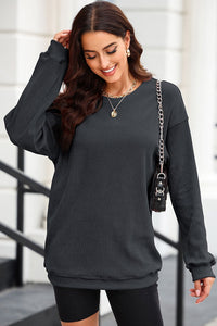 Pearl Casual Knit Sweater with Oversized in Black