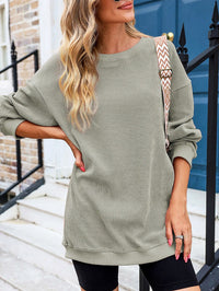 Pearl Casual Knit Sweater with Oversized in Green