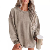 Pearl Casual Knit Sweater with Oversized in Grey