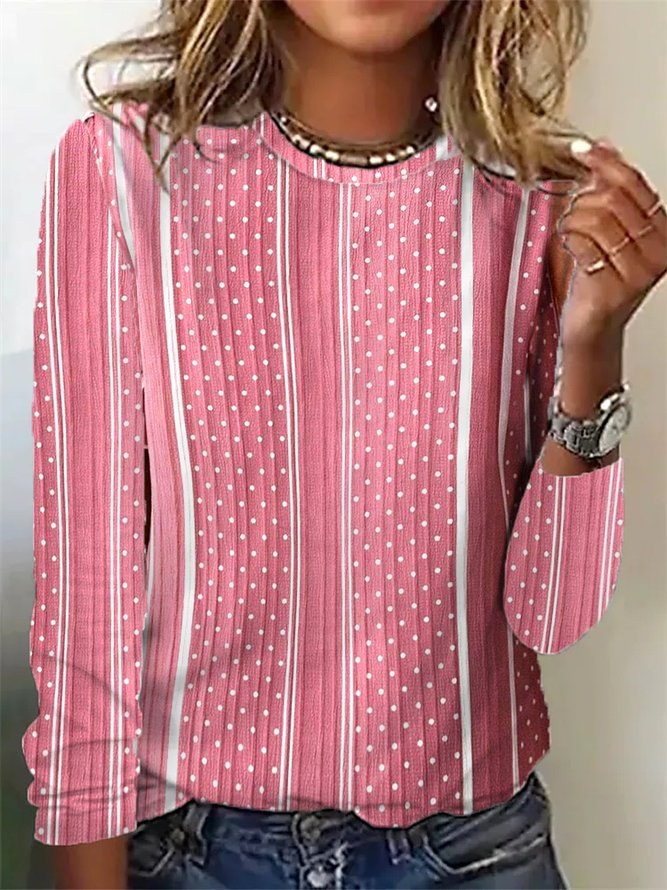 Pearl Casual Shirt with Long Sleeve in Pink