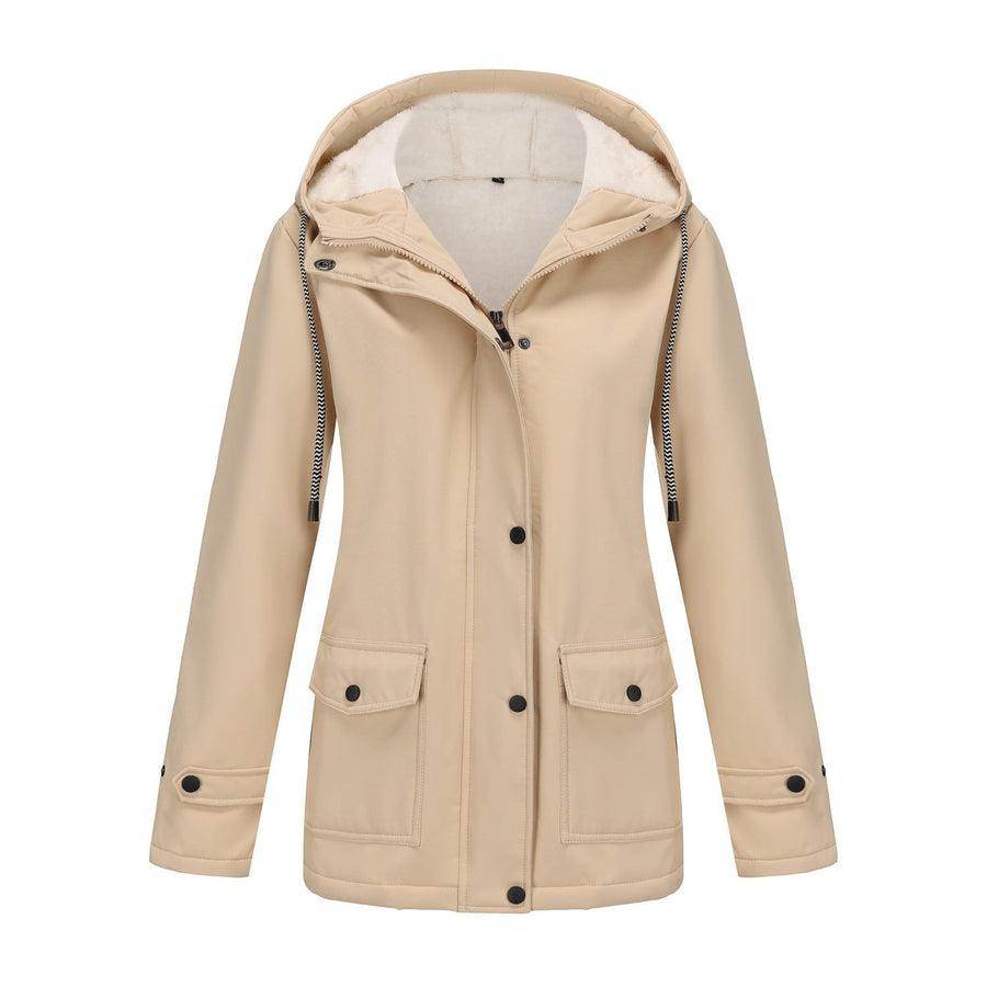 Pearl Jacket with Hood in Apricot