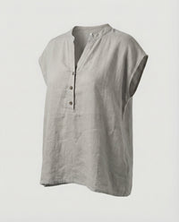 Pearl Relaxed Linen Tunic in Grey