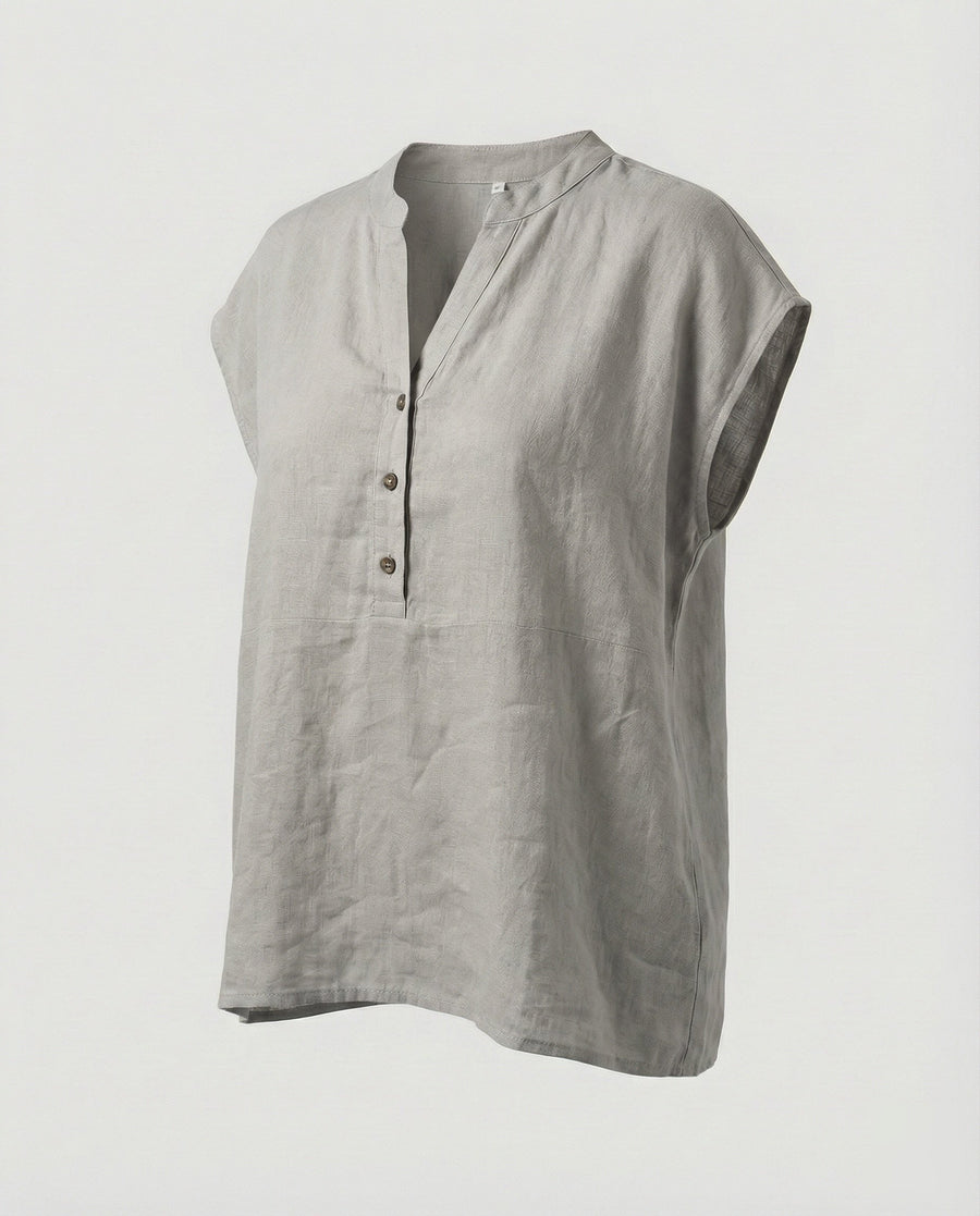 Pearl Relaxed Linen Tunic in Grey