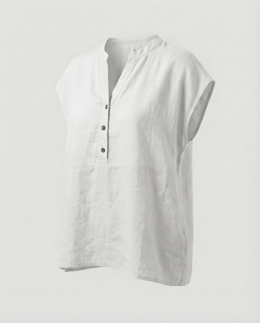 Pearl Relaxed Linen Tunic in White