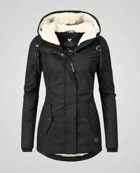 Pearl Warm Jacket with Hood in Black